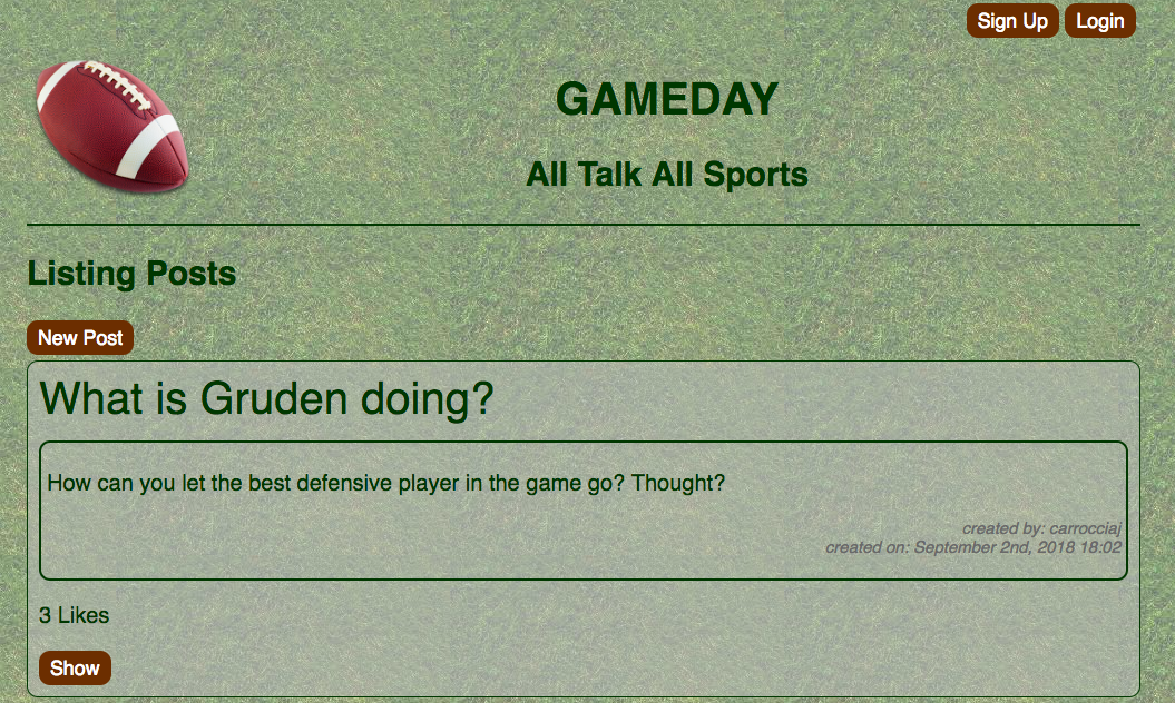 Game Day Comment Tracker